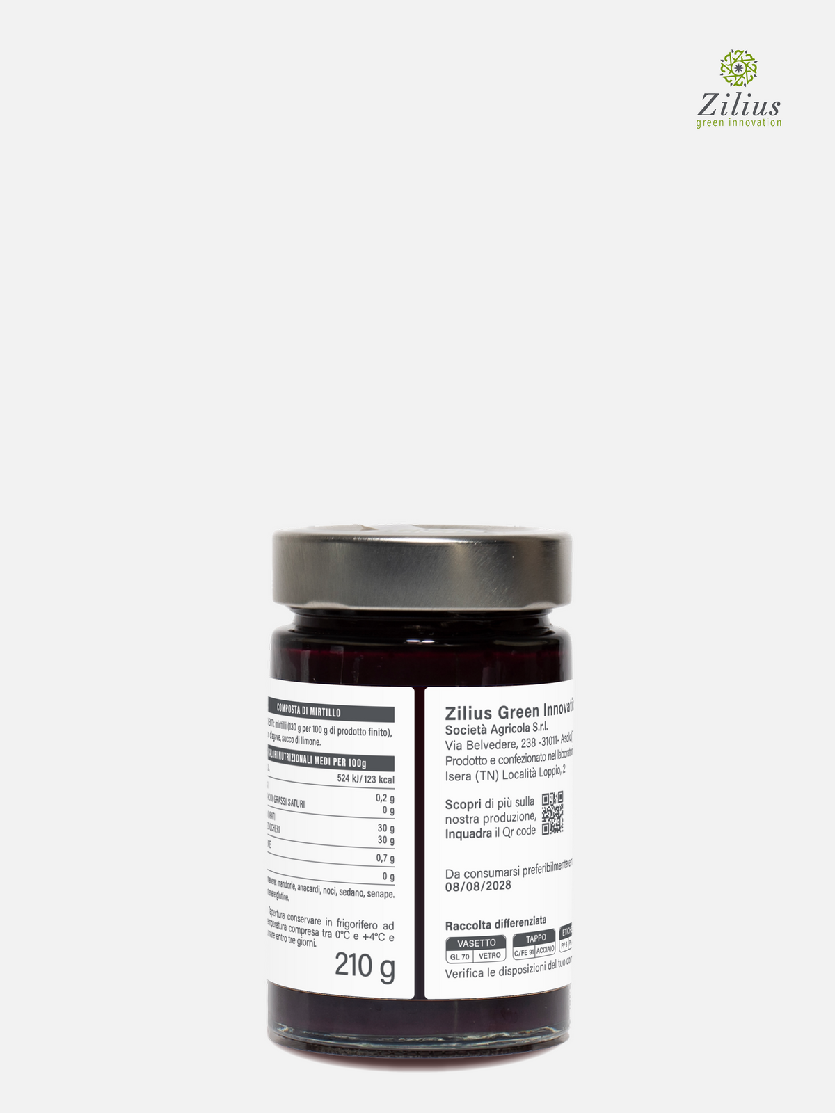 Blueberry compote with agave syrup