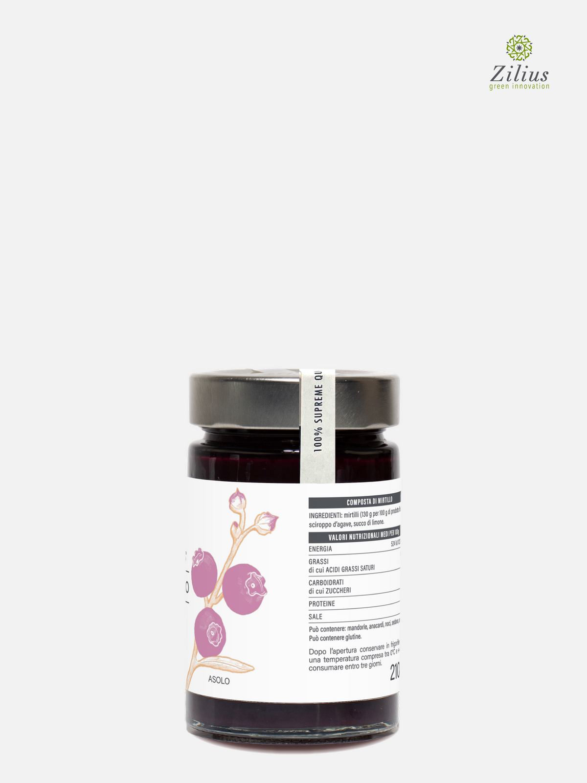 Blueberry compote with agave syrup